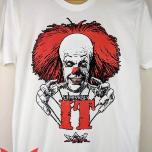 IT The Clown T-Shirt IT Scary Clown Face With Red Hair