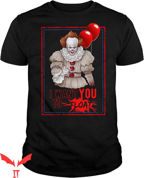 IT The Clown T-Shirt IT Want You to Float Clown Red Balloon