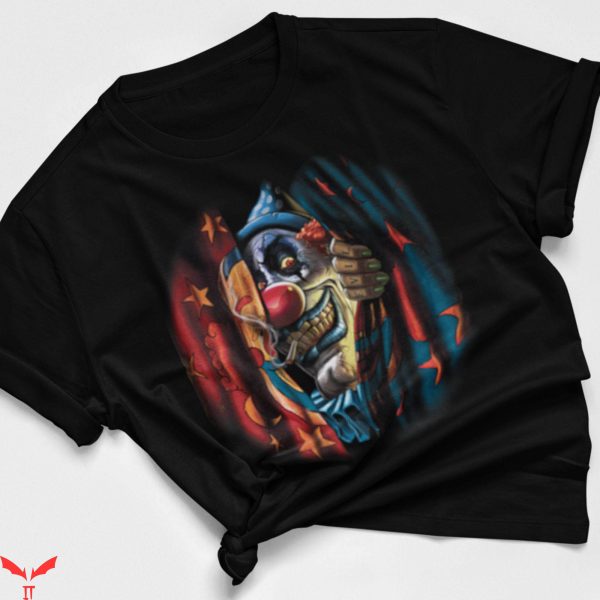 IT The Clown T-Shirt Peeping Clown Scary Movie Character