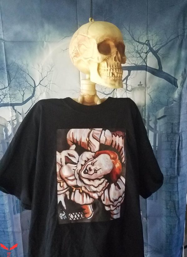 IT The Clown T-Shirt Pennywise Creepy Smiling Clown