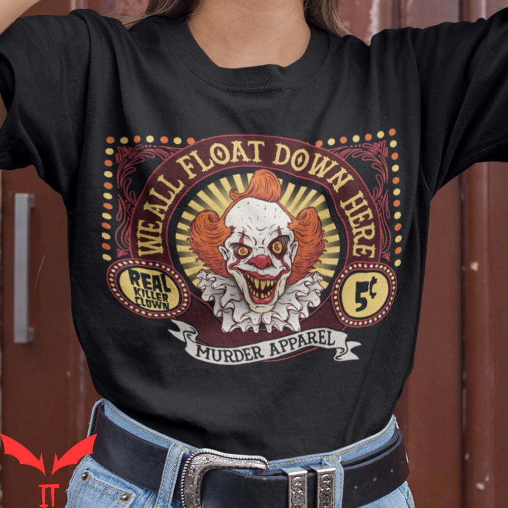 IT The Clown T-Shirt Pennywise We All Float Down Here Clown