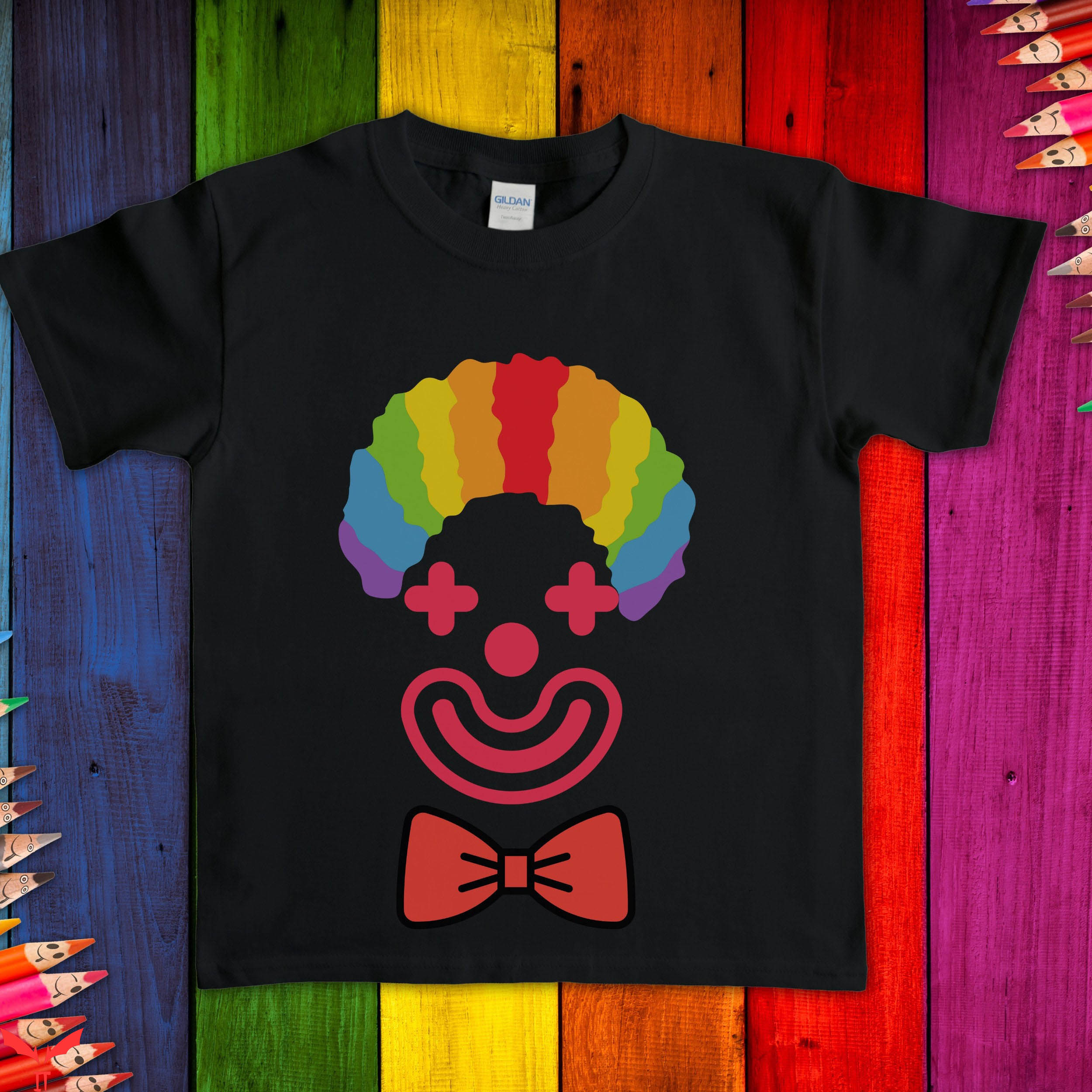 IT The Clown T-Shirt Rainbow Scary Clown IT The Movie