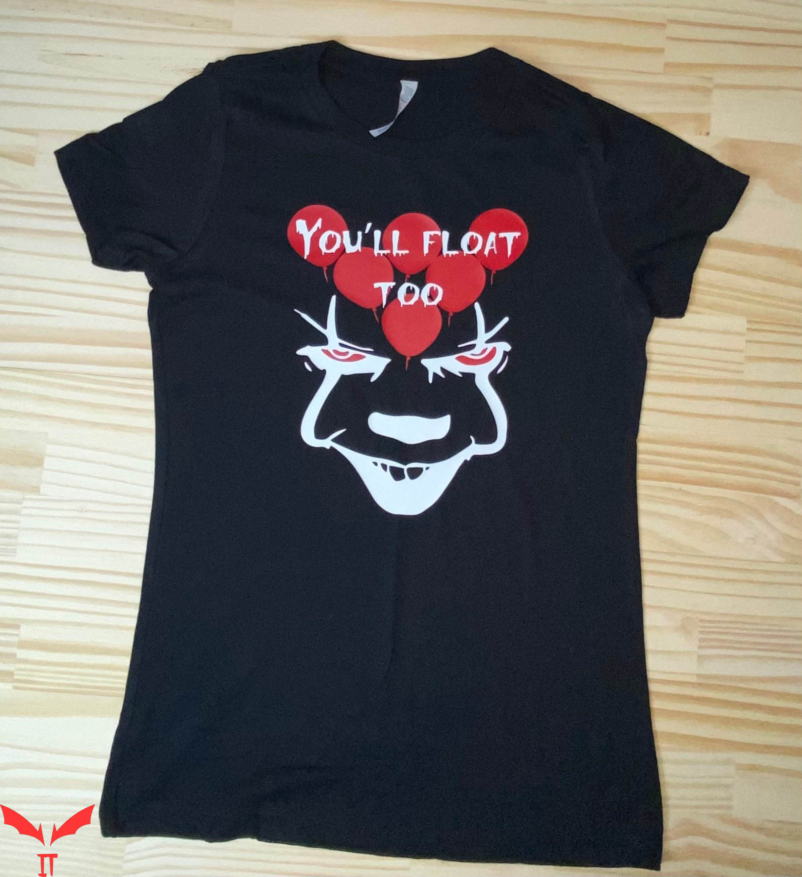 IT The Clown T-Shirt Red Glow In The Dark You'll Float Too