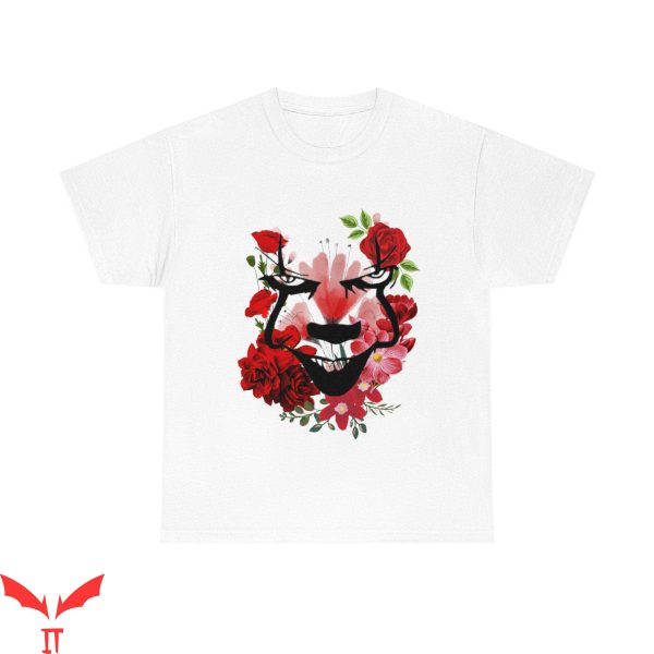IT The Clown T-Shirt Scary Clown Face With Flower Art