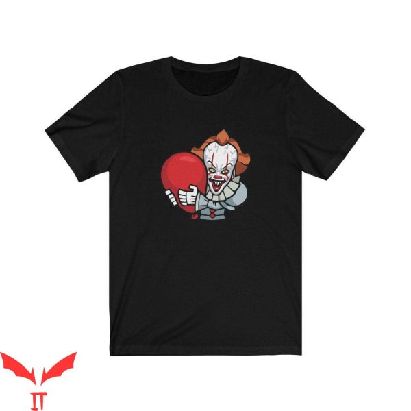 IT The Clown T-Shirt Scary Clown Holding Red Balloon