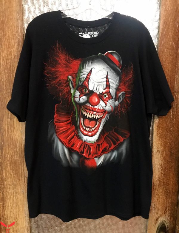 IT The Clown T-Shirt Scary Clown Red Face Horror IT Movie