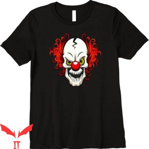 IT The Clown T-Shirt Scary Clown Skull With Wild Hair Horror