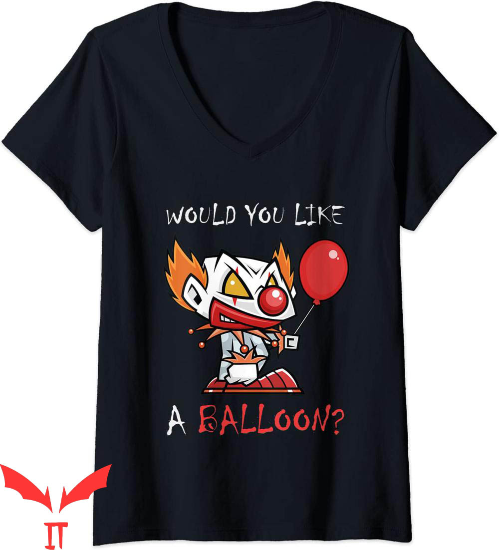 IT The Clown T-Shirt Scary Clown Would You Like A Balloon