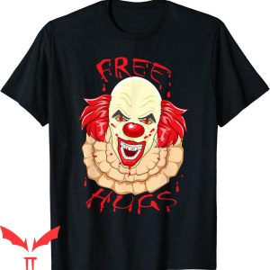 IT The Clown T-Shirt Scary Halloween Clown Free Hugs Evil