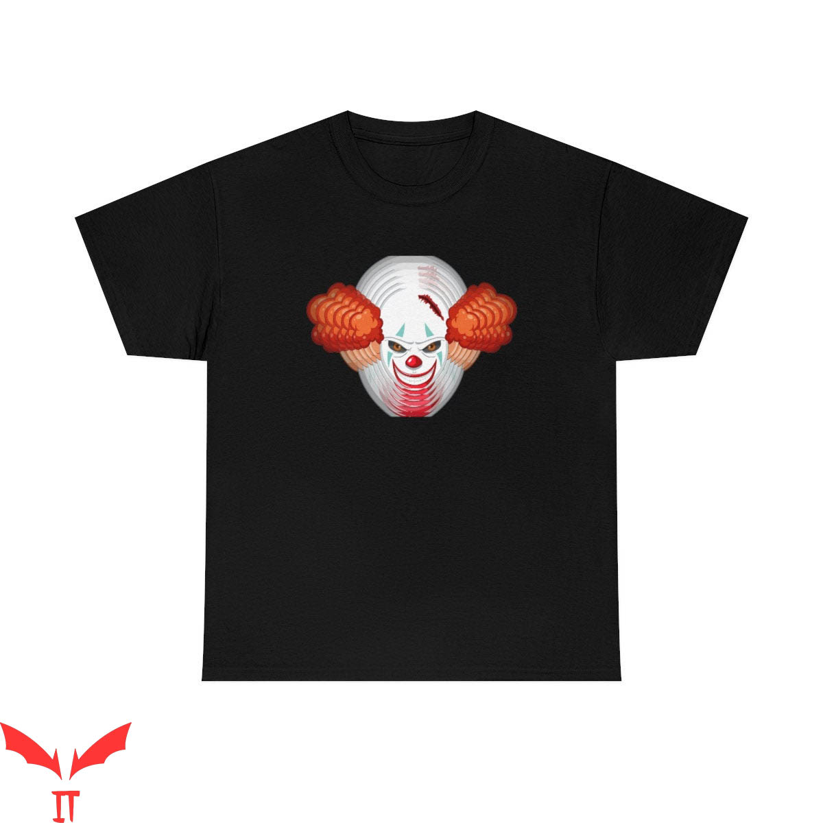 IT The Clown T-Shirt Scary Head Of A Clown Horror Movie