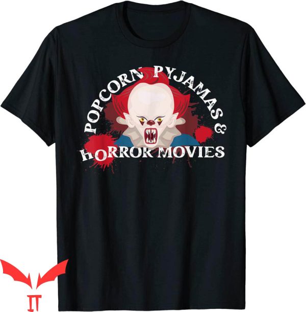 IT The Clown T-Shirt Scary Horror Movie Clown Popcorn IT