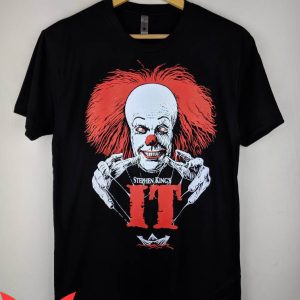 IT The Clown T-Shirt Simple Scary Clown Face Red Hair