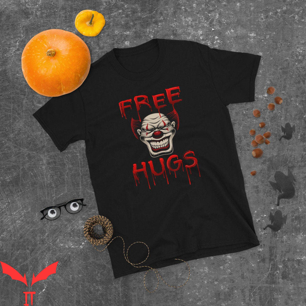 IT The Clown T-Shirt Smiling Horror Clown Free Hugs