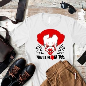 IT The Clown T-Shirt Spooky You'll Float Too Scary Clown