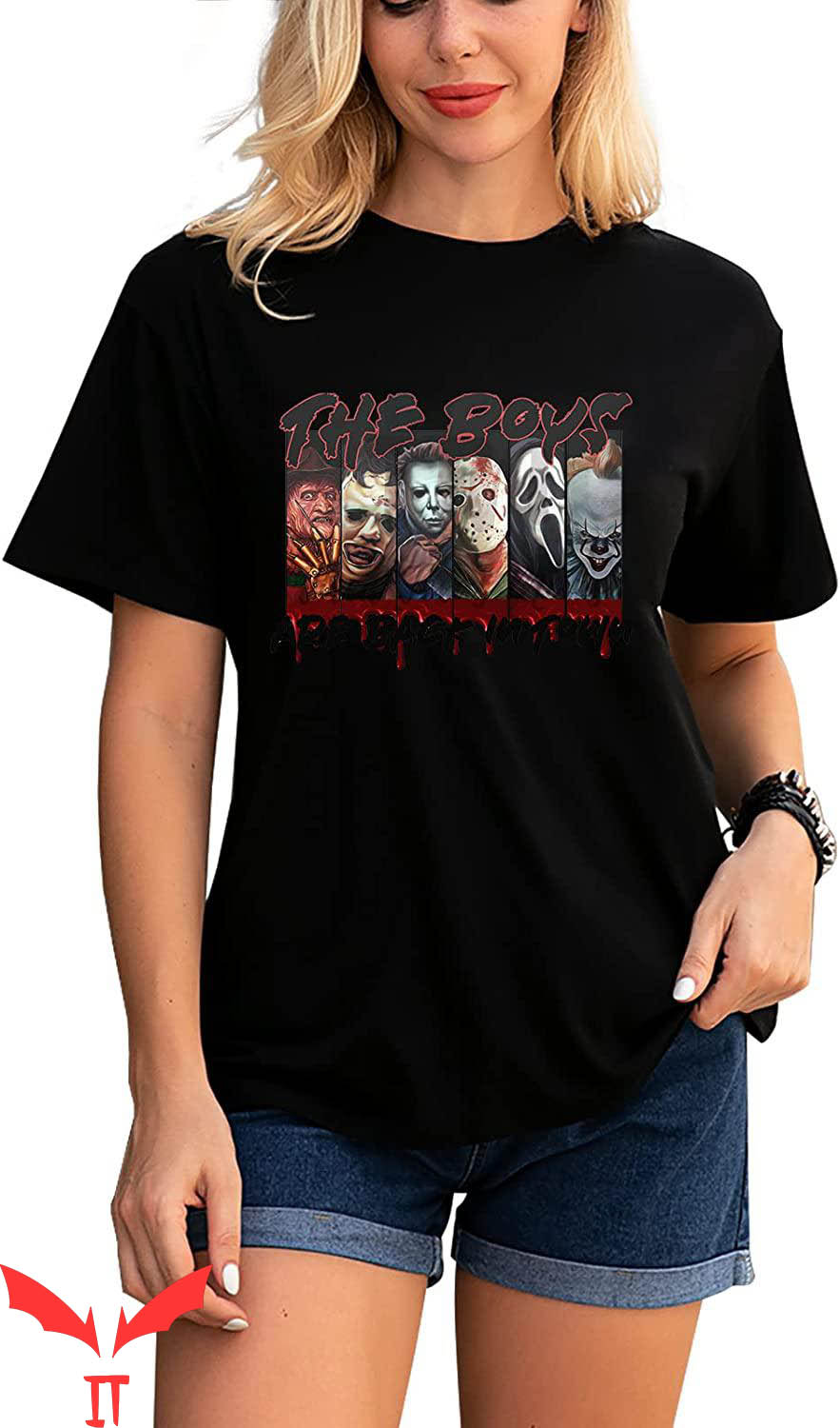 IT The Clown T-Shirt The Boys Horror Characters IT The Movie