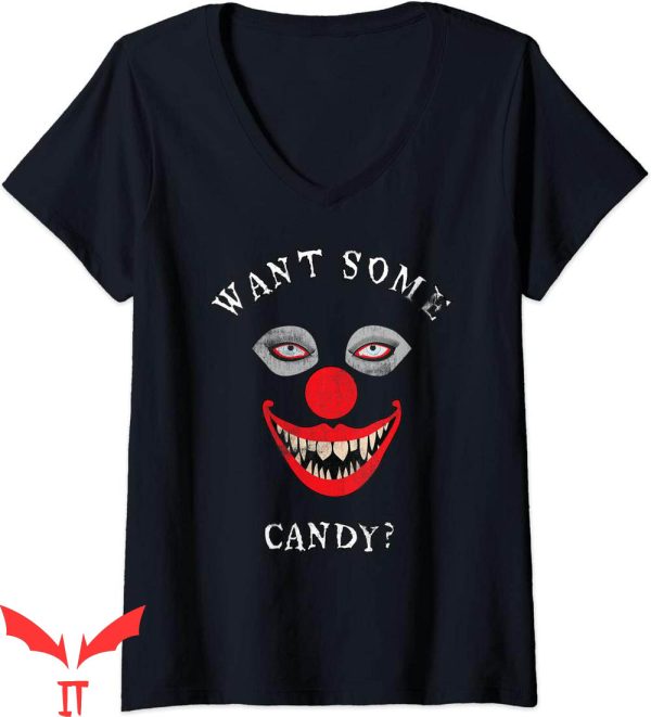 IT The Clown T-Shirt Want Some Candy Evil Clown Halloween