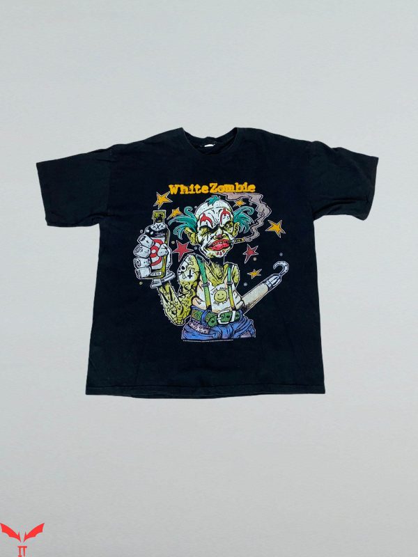IT The Clown T-Shirt White Zombie Freakazoid Heaven Clown