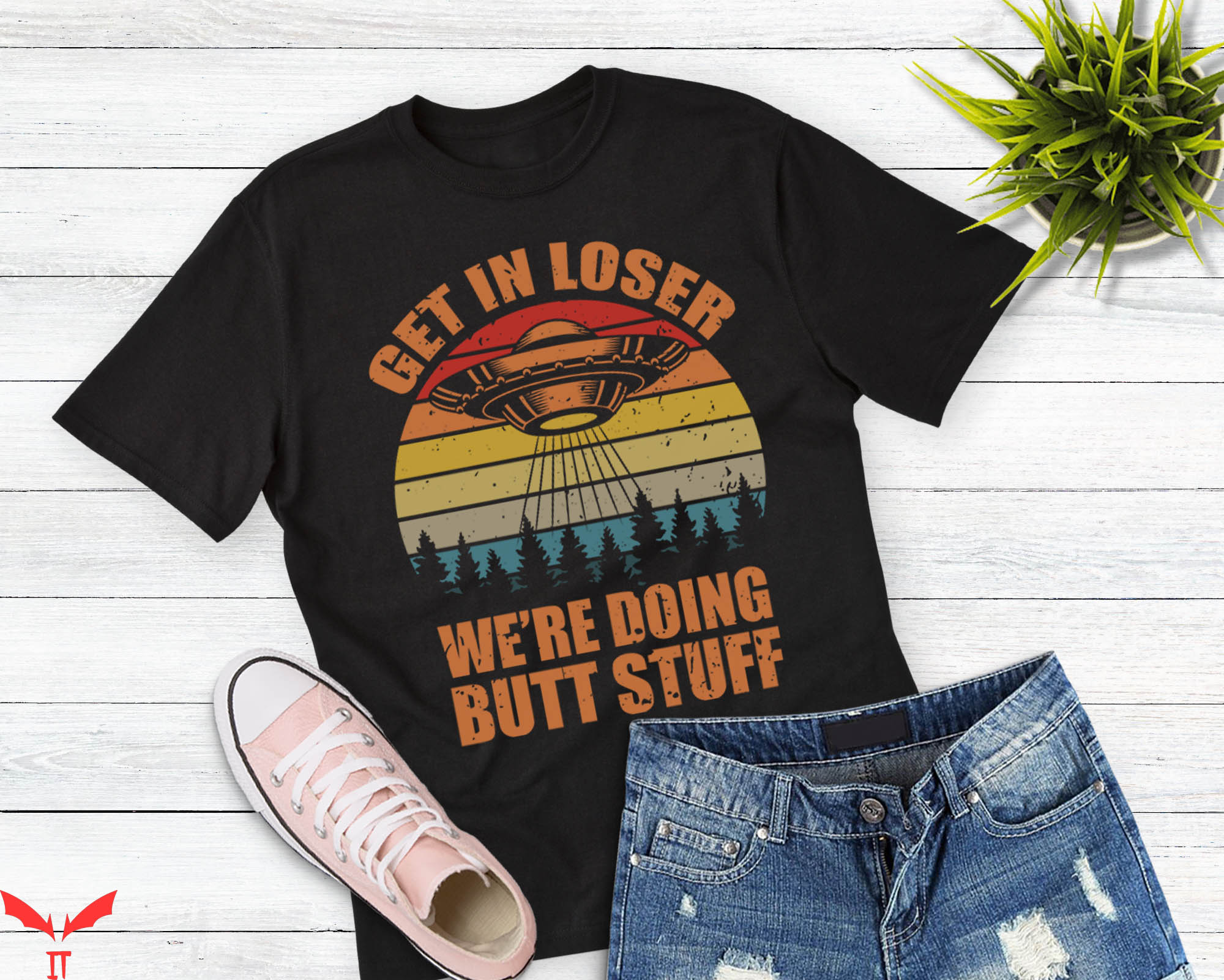 Lover Loser T Shirt Get In Loser We're Doing Butt Stuff Vaporwave