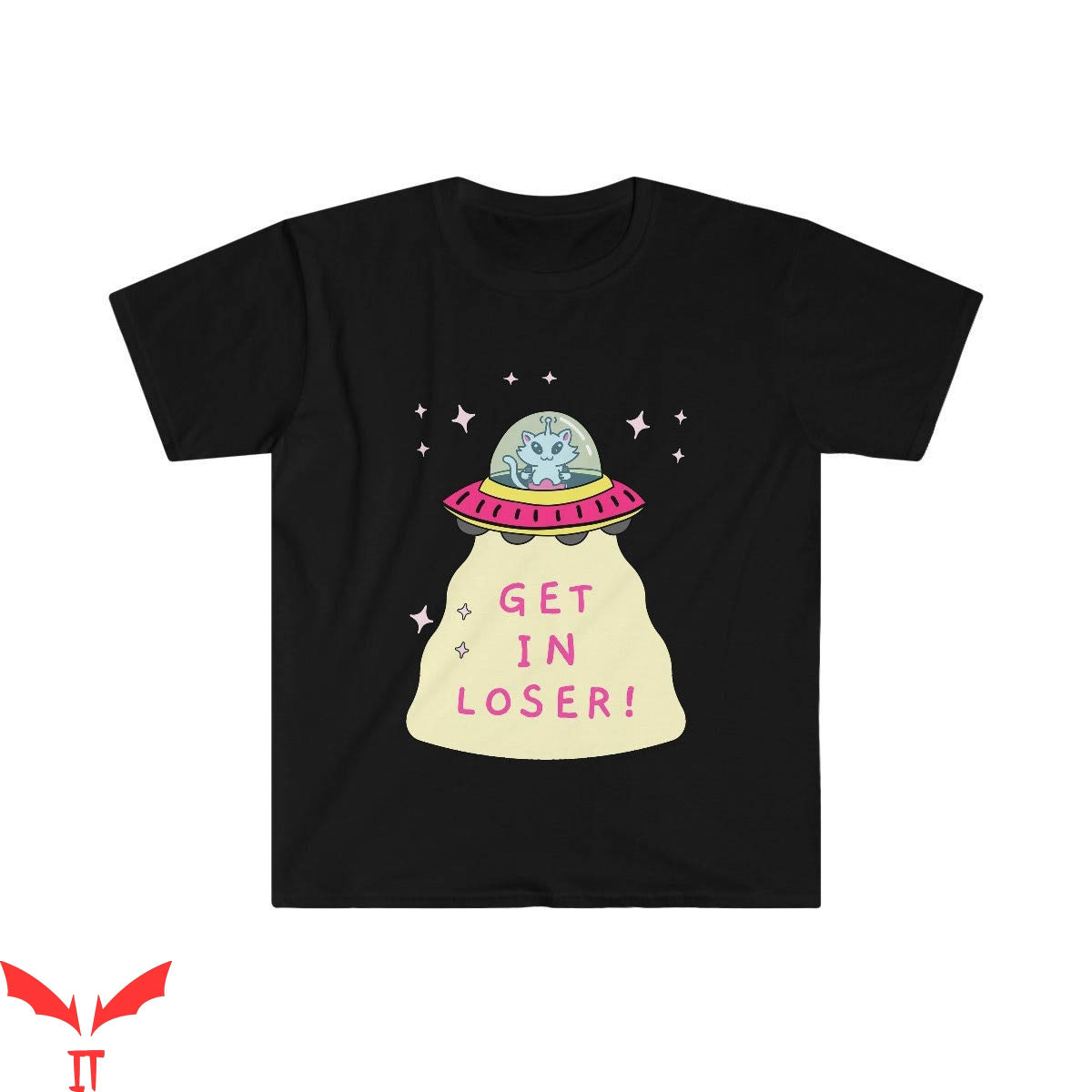 Lover Loser T Shirt Get in Loser Alien Kitty Cat Lover 2000s