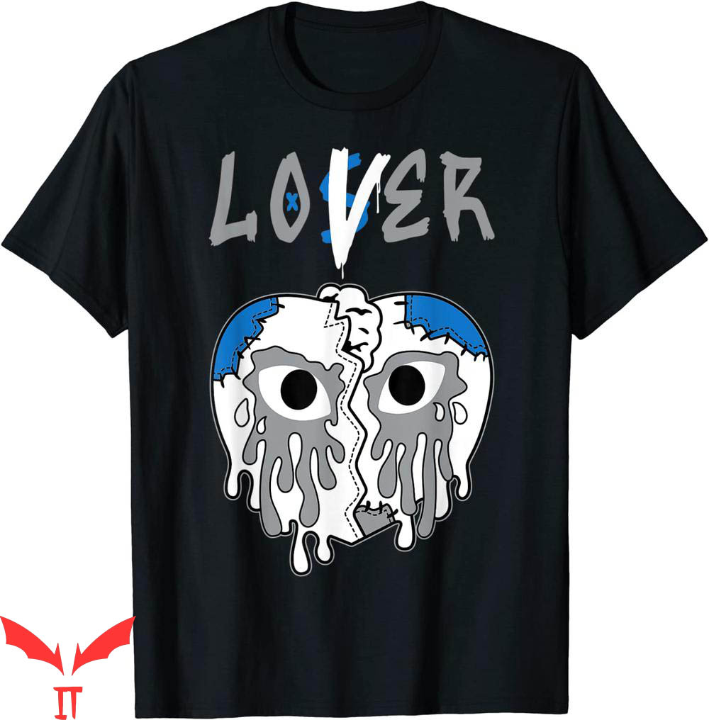 Lover Loser T Shirt Heart Crying 12 Grey University Blue