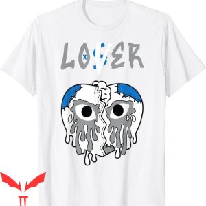 Lover Loser T-Shirt Heart Crying 12 Retro Grey University