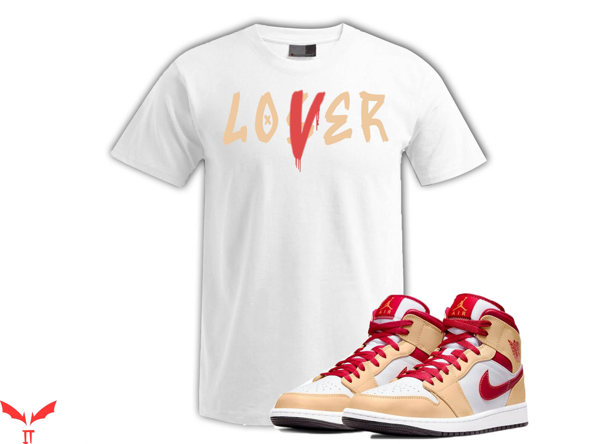 Lover Loser T Shirt Mid Light Curry Red V Loser Lover
