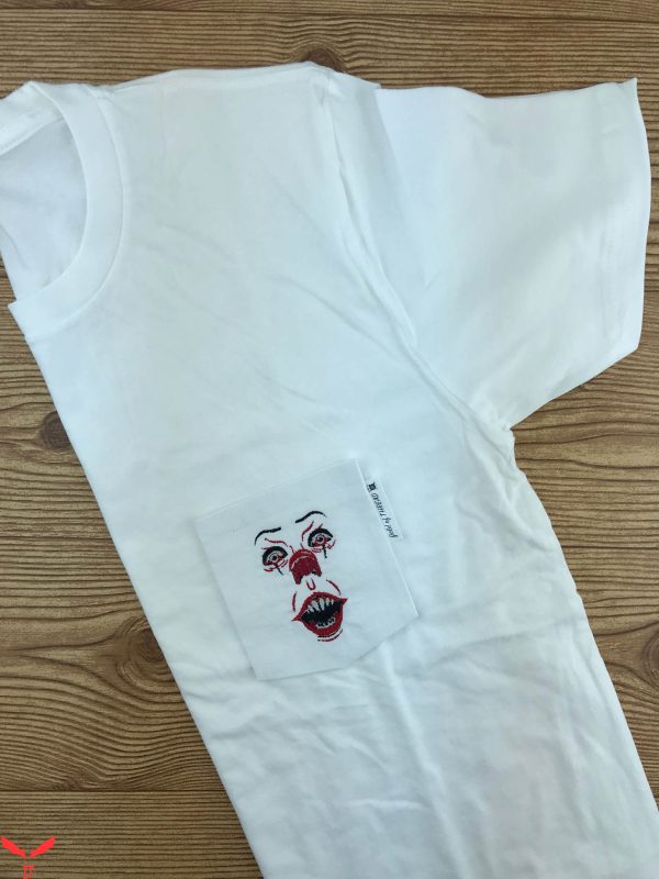 Stephen King IT T-Shirt Clearance Pennywise Clown Pocket