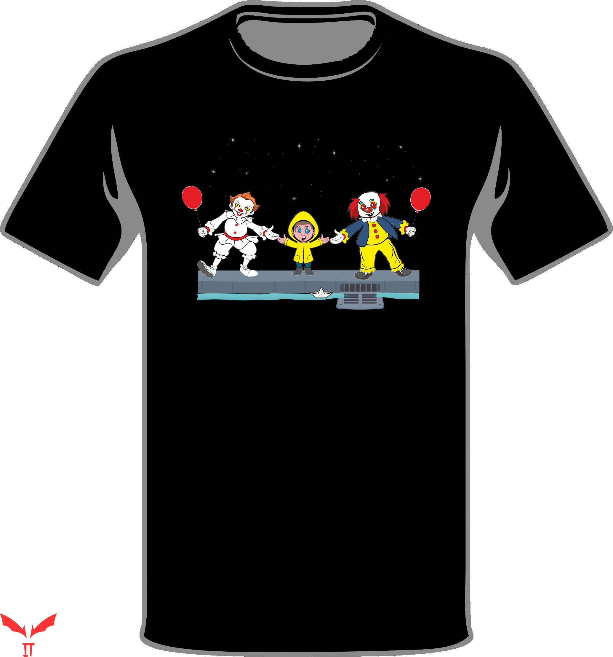 Stephen King IT T-Shirt Georgie With Clown Cartoon