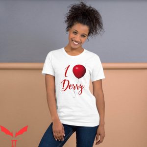 Stephen King IT T-Shirt I Love Derry Red Balloon Scary Movie