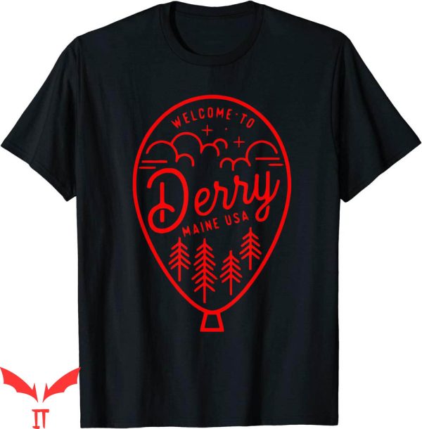 Stephen King IT T-Shirt I Love Derry On Red Balloon