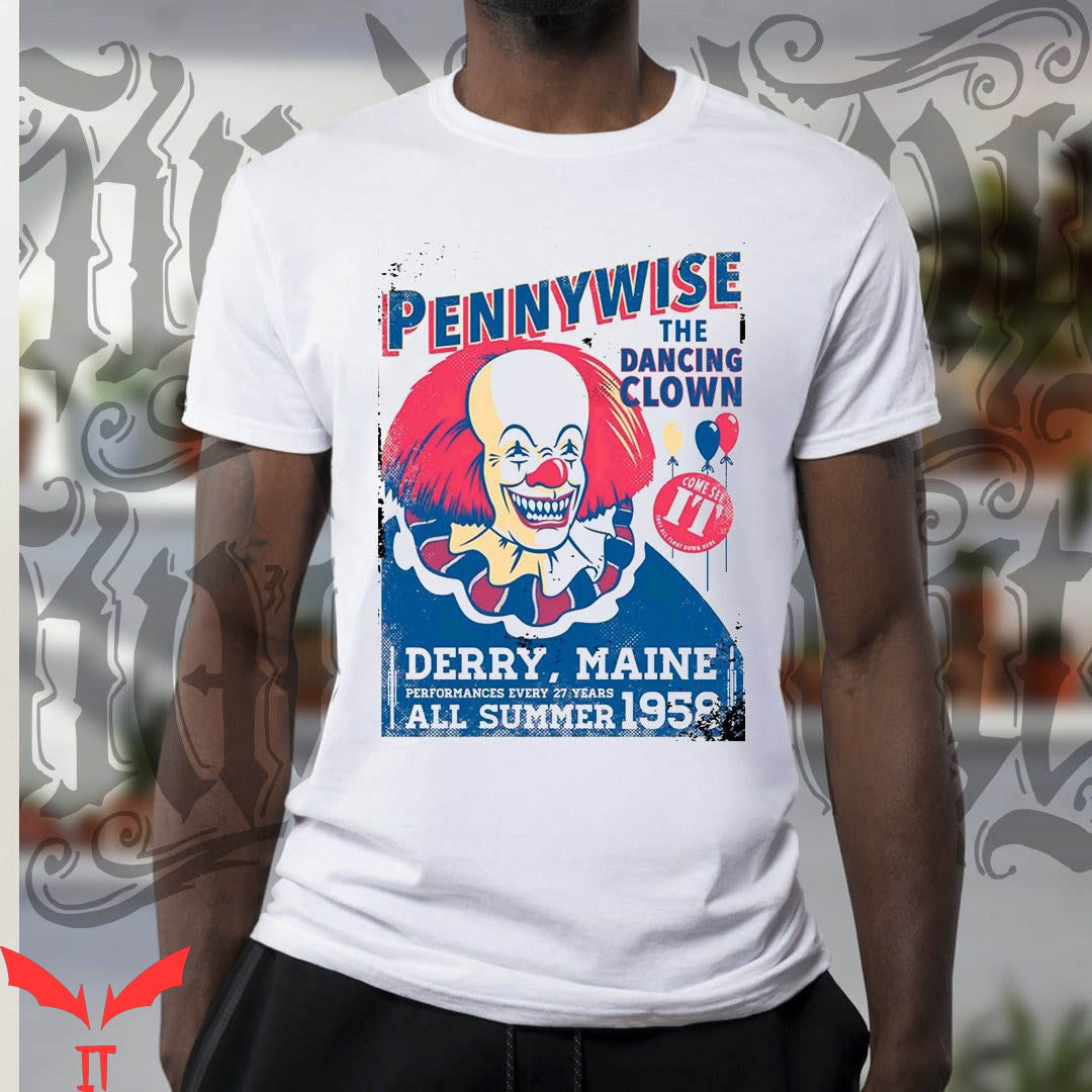 Stephen King IT T-Shirt Penniwise IT Evil Scary Clown In Tour