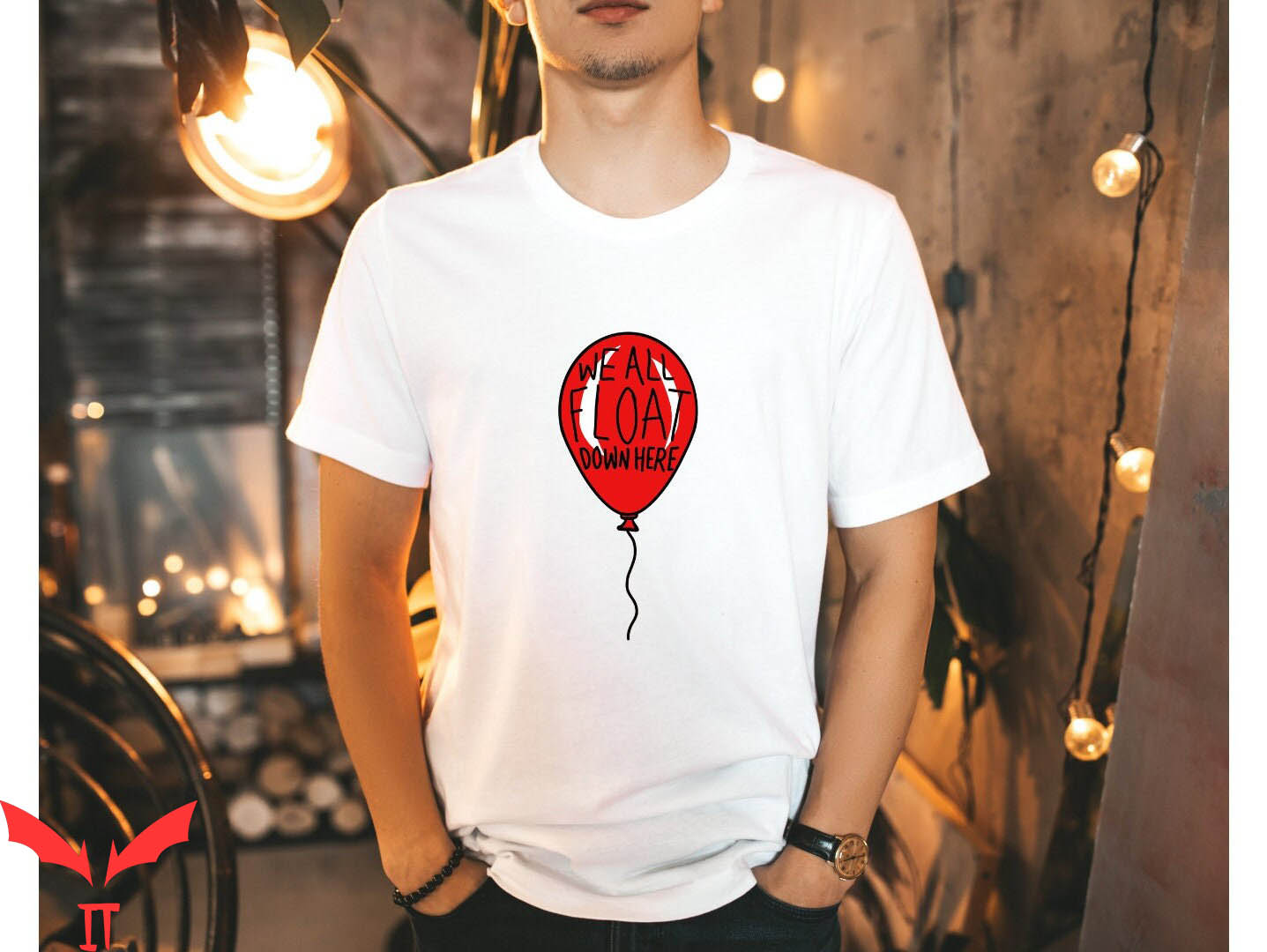 We All Float Down Here T-Shirt Clown Graphic Tee IT Movie