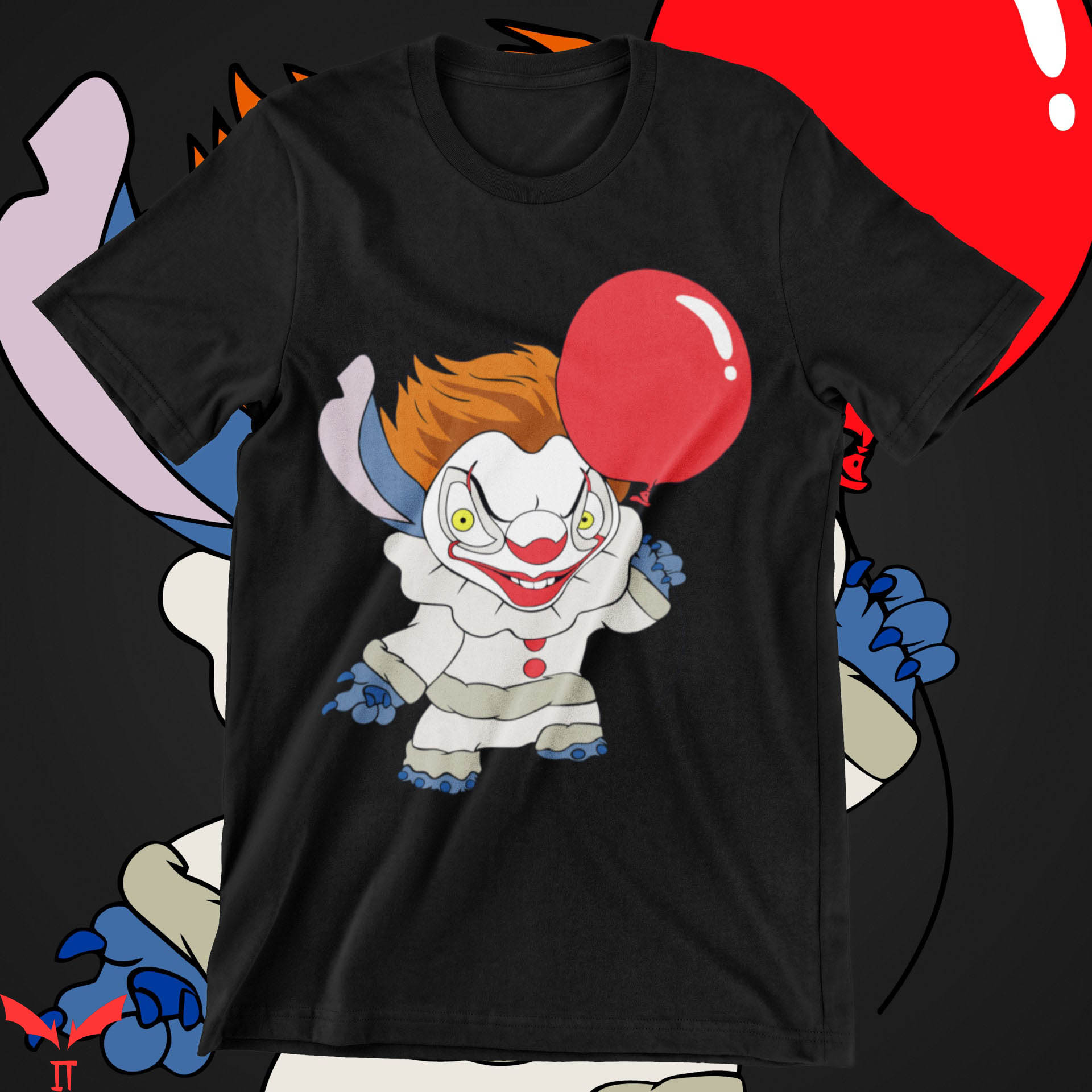 We All Float Down Here T-Shirt PennyWise Stitch Halloween IT