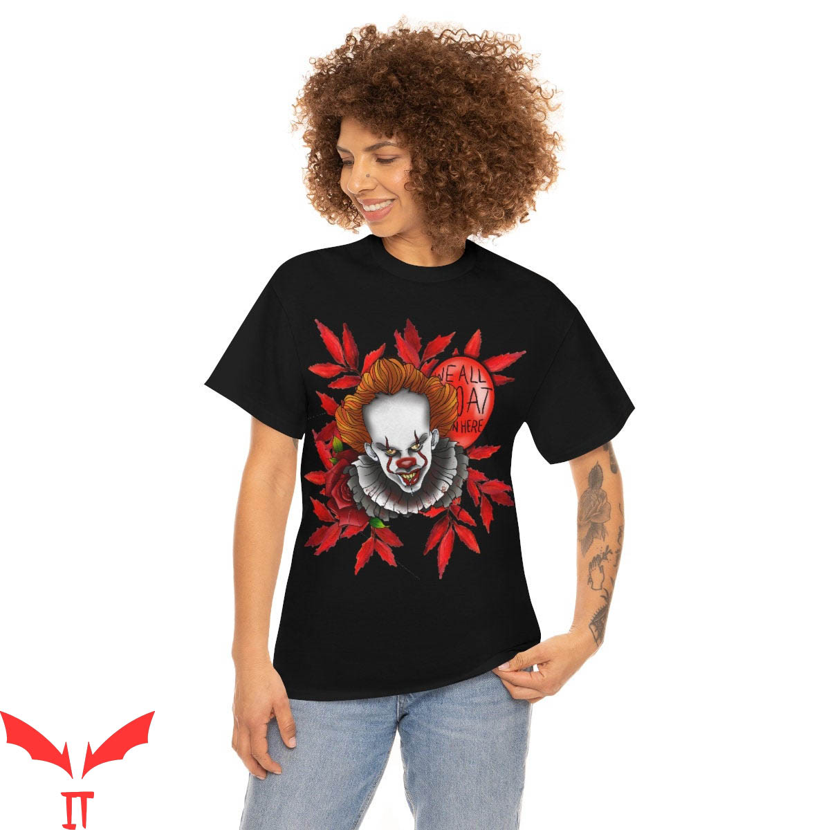 We All Float Down Here T-Shirt Pennywise IT Horror Halloween
