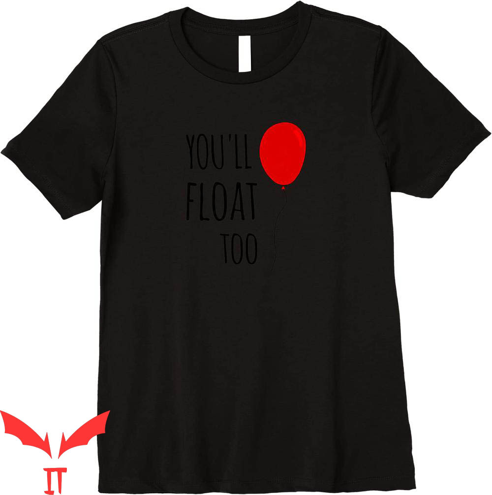 We All Float Down Here T-Shirt Red Balloon Halloween Horror