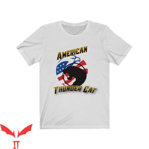 American Thunder T-Shirt Cat Vintage Graphic Tee Shirt