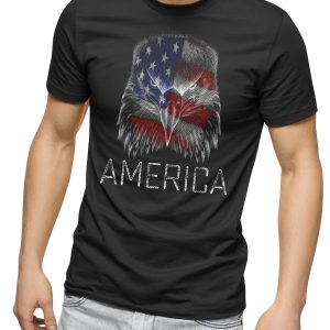 American Thunder T-Shirt Eagle Flag USA Patriotic Style Tee