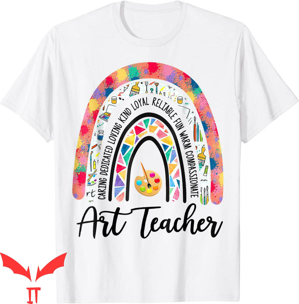 Art Teacher T-Shirt Boho Rainbow Caring Dedicated Loving