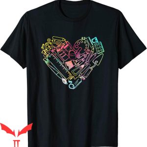 Art Teacher T-Shirt Heart Shape Love Watercolor Artists Tee