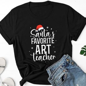 Art Teacher T-Shirt Santa’s Favourite Art Teacher Xmas Tee