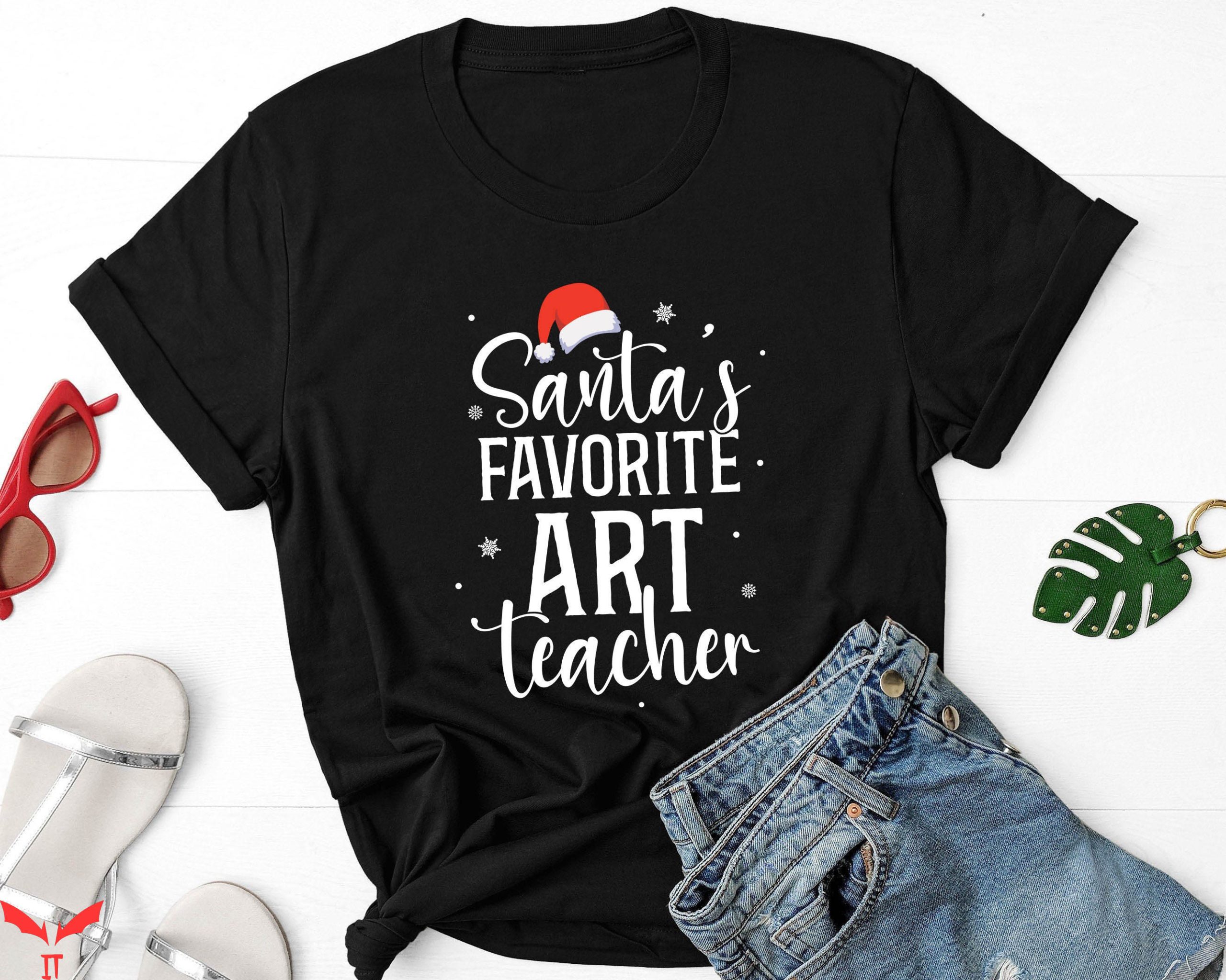 Art Teacher T-Shirt Santa's Favourite Art Teacher Xmas Tee