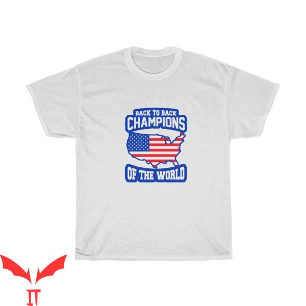 Back To Back World War Champs T-Shirt USA Flag Patriotic Tee