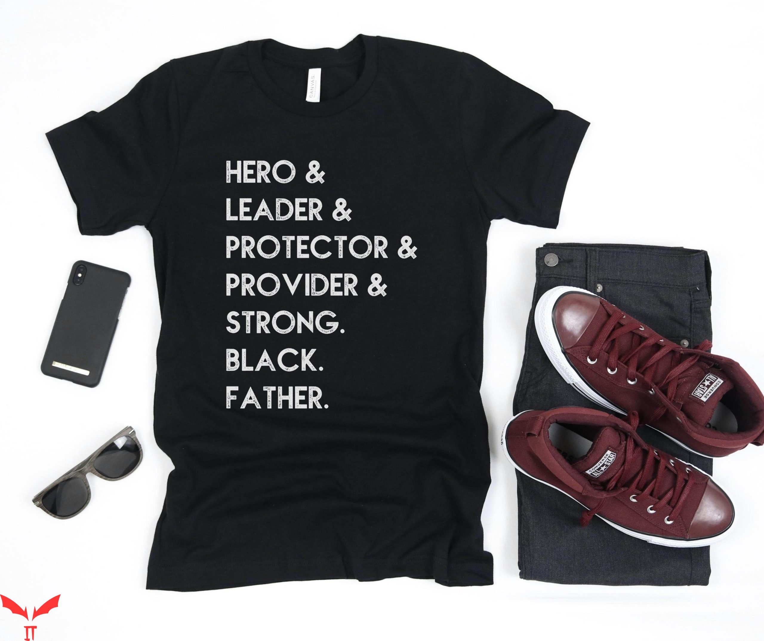 Black Father T-Shirt Father's Day Black Dad Tee Shirt