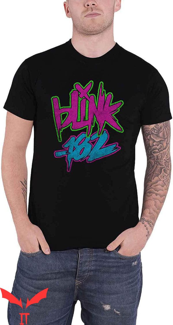 Blink 182 I Miss You T-Shirt Blink 182 Neon Band Logo Tee