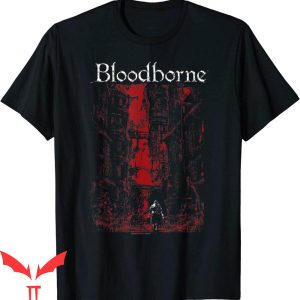 Bloodborne T-Shirt Red City Background Graphic Tee Shirt