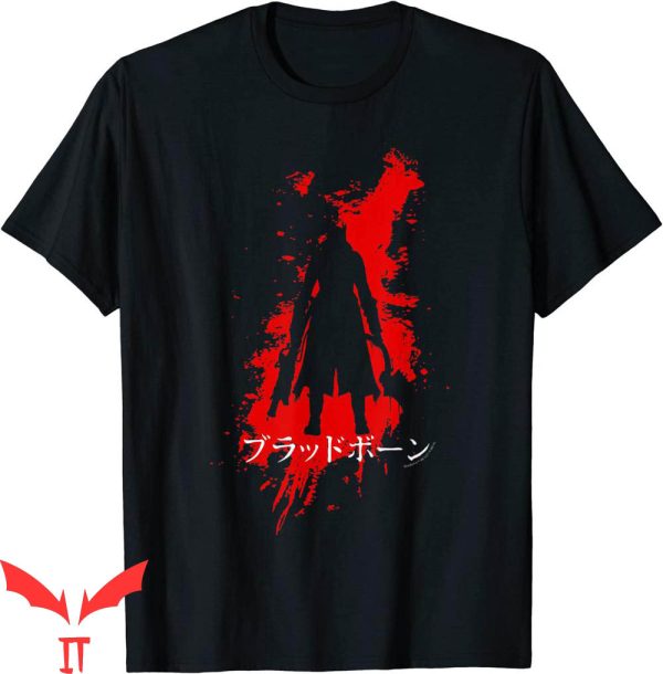 Bloodborne T-Shirt Splatter Kanji Graphic Cool Tee Shirt