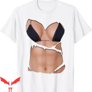 Boobs Out T-Shirt Fake Abs Funny Bikini Body Muscle Six Pack