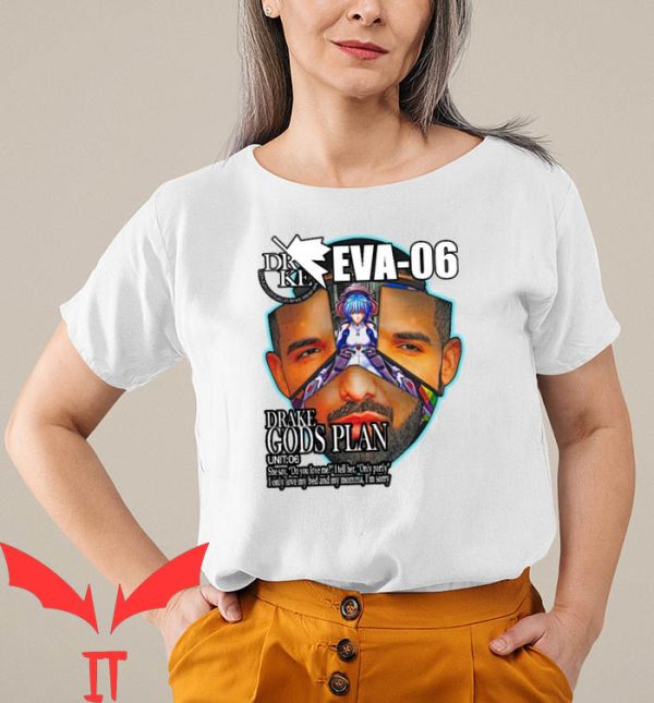 Evangelion Drake T-Shirt Drake Eva 06 Cool Face Graphic