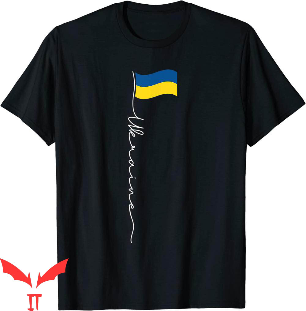 Fight Like Ukrainian T-Shirt Ukraine Signature Flag Pole Tee