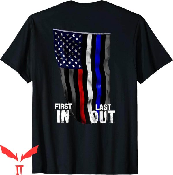 First Responder T-Shirt Police Fire EMS American Flag Tee